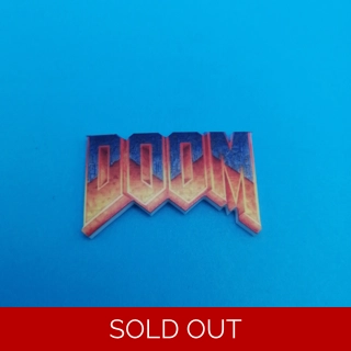 DOOM logo pin badge