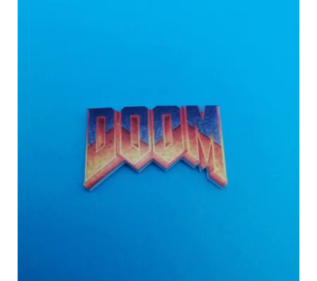 DOOM logo pin badge