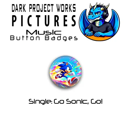 DPWP Music - Single - Go Sonic, Go! button badge