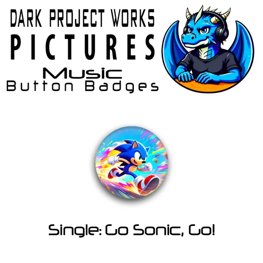 DPWP Music - Single - Go Sonic, Go! button badge