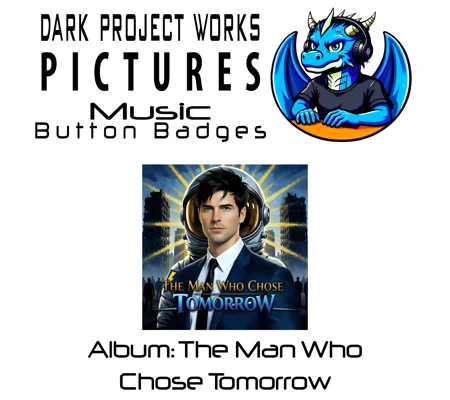 DPWP Music - Album - The Man Who Chose Tomorrow button badges
