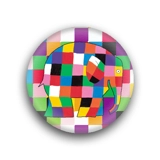 Elmer the Patchwork Elephant button ba..