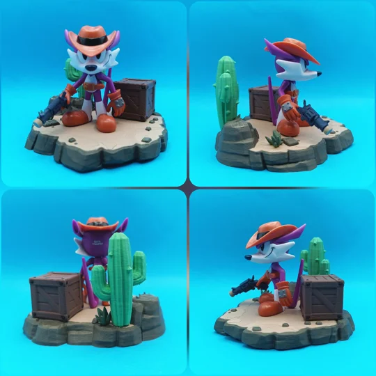 Sonic the Hedgehog - Fang's Desert Display Base + Figure for Jakks Pacific 2.5 inch action figure