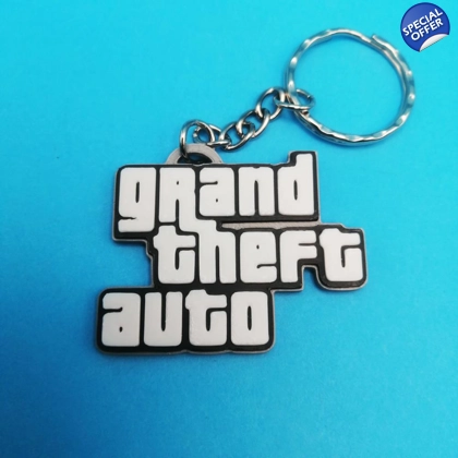 Grand Theft Auto logo 3D Printed Keyring Grand Theft Auto logo 3D Printed Keyring
