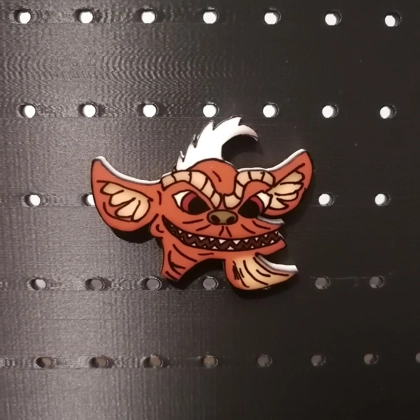 Gremlin Stripe - front facing pin badge - Gremlins inspired