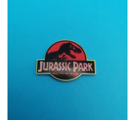 Jurassic Park full logo pin badge