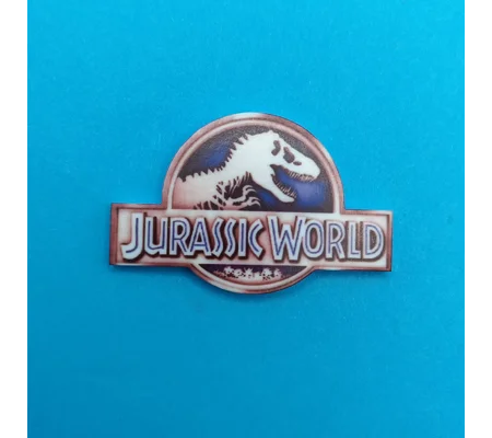 Jurassic World logo pin badge