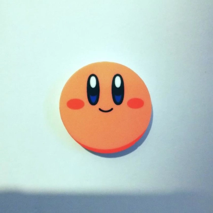 Kirby face pin badge