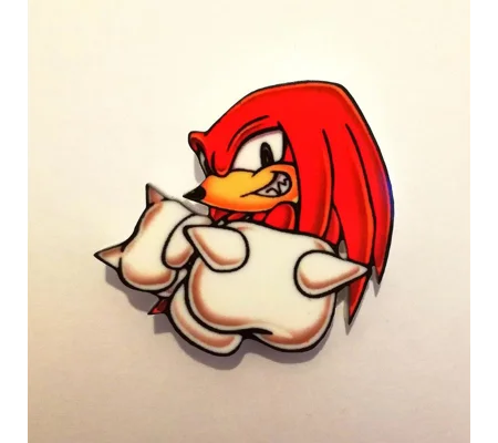 Sonic the Hedgehog - Knuckles head pin badge
