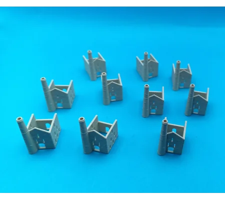Mini Cornish Mine Houses (x10) - Light Stone
