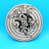 Looney Tunes laser engraved drinks coa..