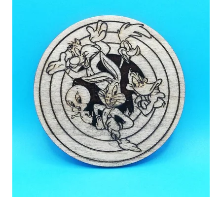 Looney Tunes laser engraved drinks coaster