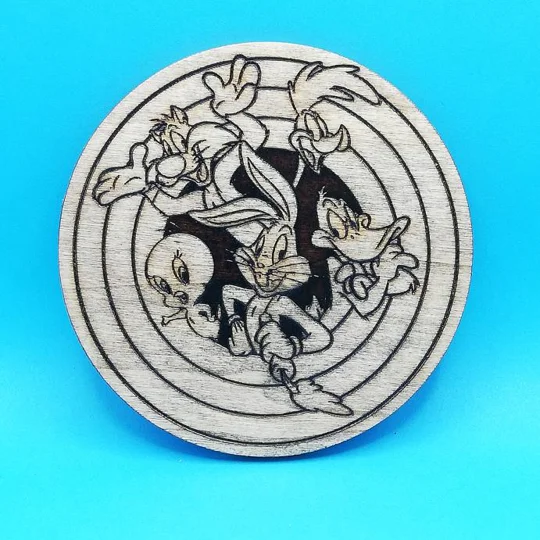 Looney Tunes laser engraved drinks coaster