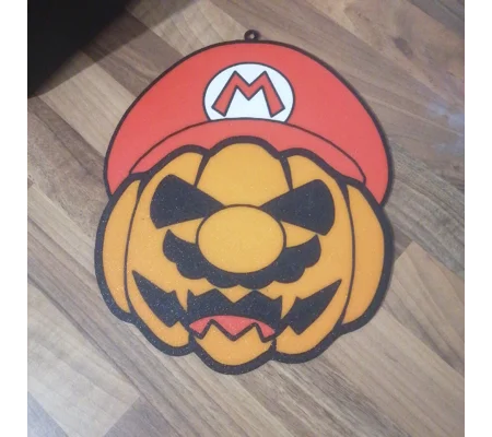 Super Mario Pumpkin hanging window art