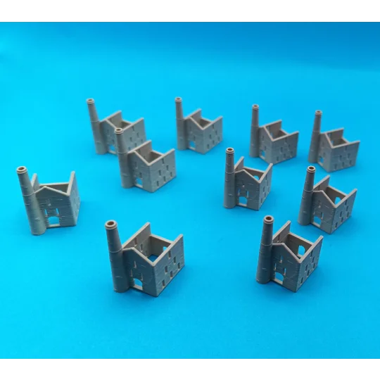 Mini Cornish Mine Houses (x10) - Medium Stone