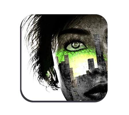 Original Art Drinks Coaster - Human - Playing God