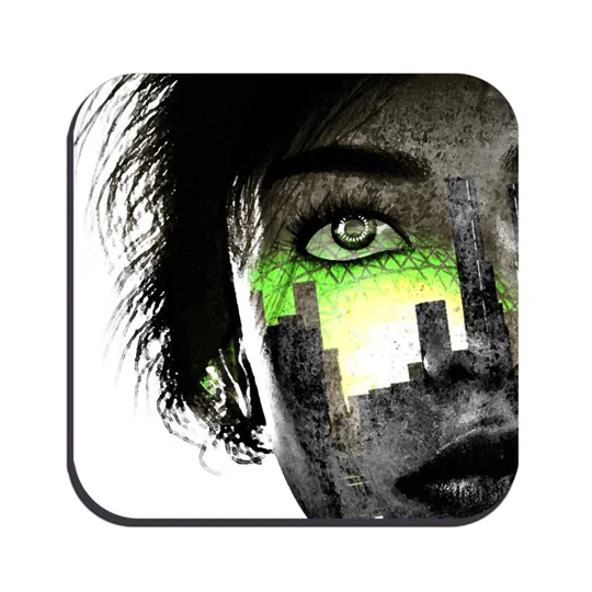 Original Art Drinks Coaster - Human - Playing God
