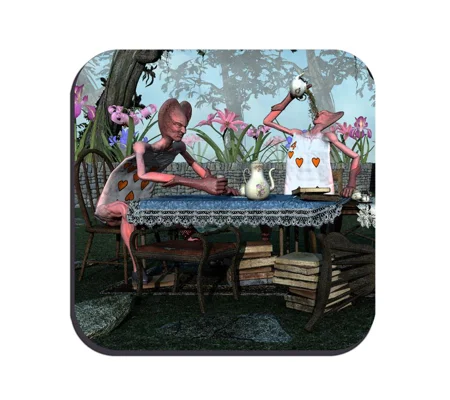 Original Art Drinks Coaster - Hunt For The White Rabbit 1