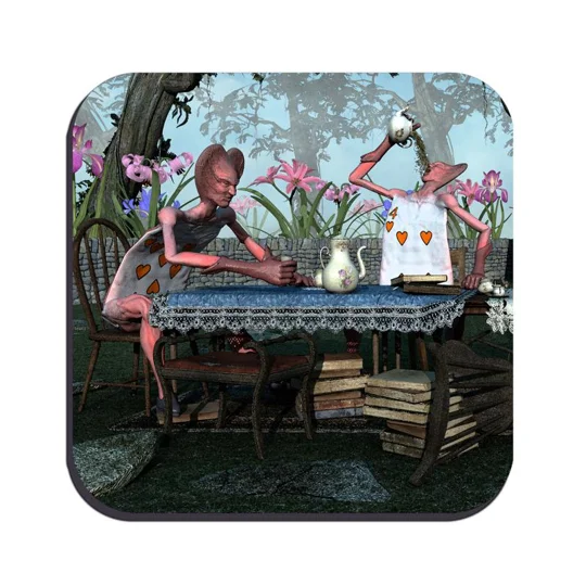 x2 - Original Art Drinks Coaster - Hunt For The White Rabbit