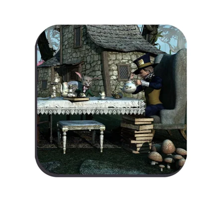Original Art Drinks Coaster - Hunt For The White Rabbit 2