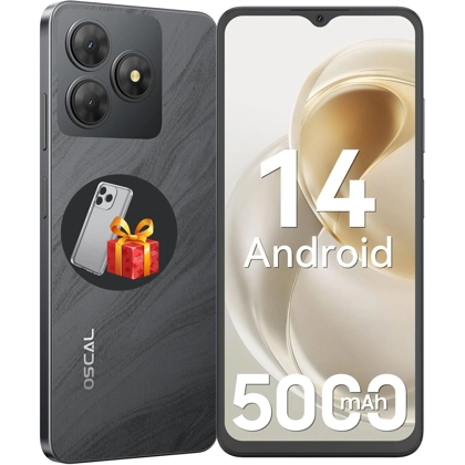 OSCAL Mobile Phone, Flat 2C Android 14 Phone (2025 Second Generation), Black