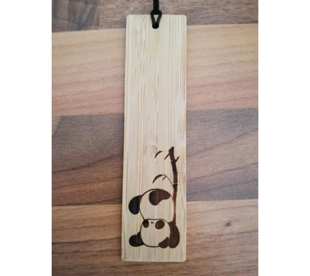 Panda laser engraved bookmark