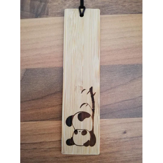 Panda laser engraved bookmark
