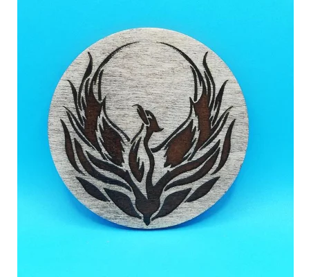 Phoenix laser engraved drinks coaster