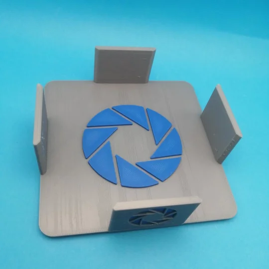 Portal Companion Cube 4-Piece PLA 3D Printed Coaster Set & Holder