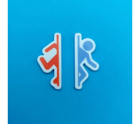 Portal - Orange and Blue pin badge set