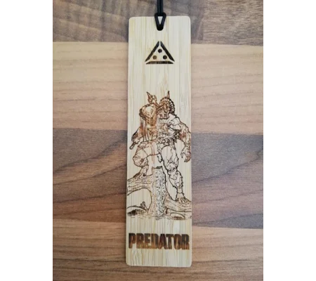 Predator laser engraved bookmark