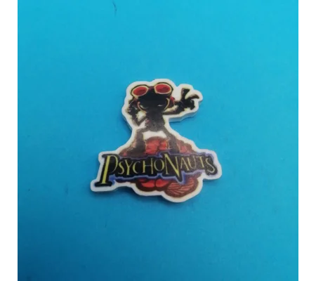 Psychonauts box art logo pin badge