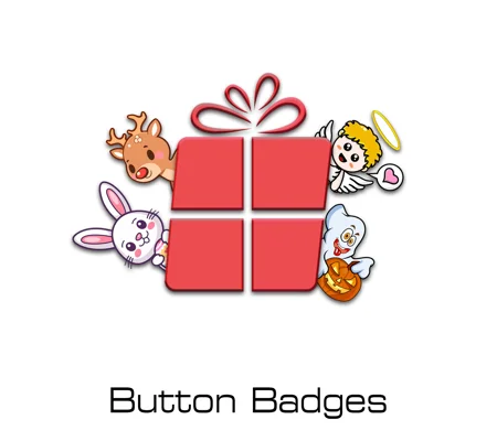 Seasonal button badges