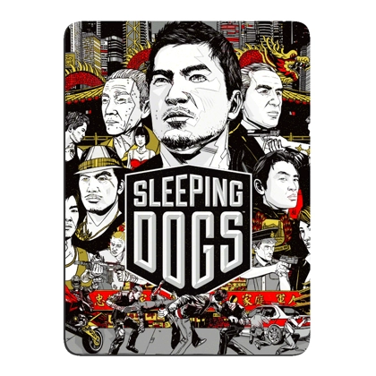 Sleeping Dogs Glitter Full Magnetic Back Magnet