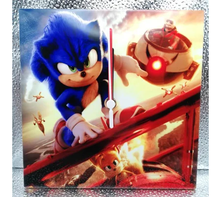 Sonic 2 Movie Ceramic Tile Wall Clock