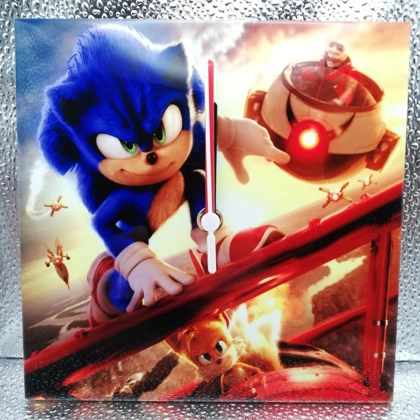 Sonic 2 Movie Ceramic Tile Wall Clock