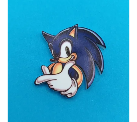 Sonic the Hedgehog - Sonic head pin badge - 35mm version