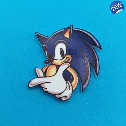 Sonic the Hedgehog - Sonic head pin badge - 35mm version Sonic the Hedgehog - Sonic head pin badge - 35mm version