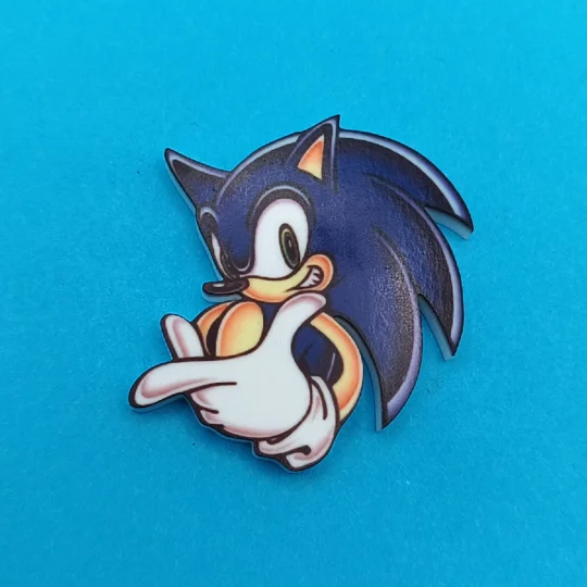 Sonic the Hedgehog - Sonic head pin badge - 35mm version