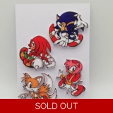 Sonic the Hedgehog 4-piece pin badge s..