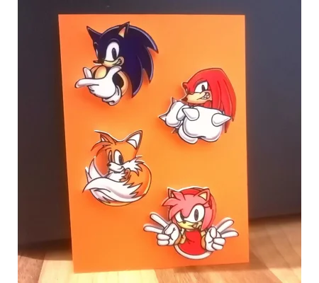 Sonic the Hedgehog - Character Heads pin badges
