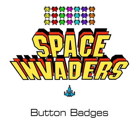 Space Invaders button badges