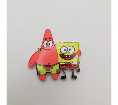 Spongebob and Patrick pin badge