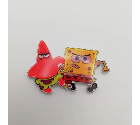 Spongebob and Patrick pin badge - Charge