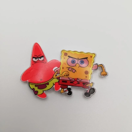 Spongebob and Patrick pin badge - Charge Spongebob and Patrick pin badge - Charge