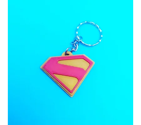 Superman 2025 3D Printed Keyring -Solid 4mm thick