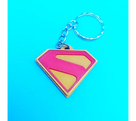 Superman 2025 3D Printed Keyring -Raised Rim 3.6mm thick