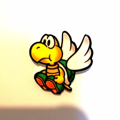 Paper Mario - Winged Koopa Troopa pin badge - Super Mario Paper Mario - Winged Koopa Troopa pin badge - Super Mario