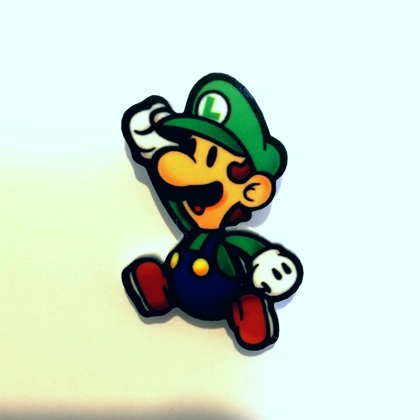 Paper Mario pin badge - Luigi - Super Mario Bros. Paper Mario pin badge - Luigi - Super Mario Bros.
