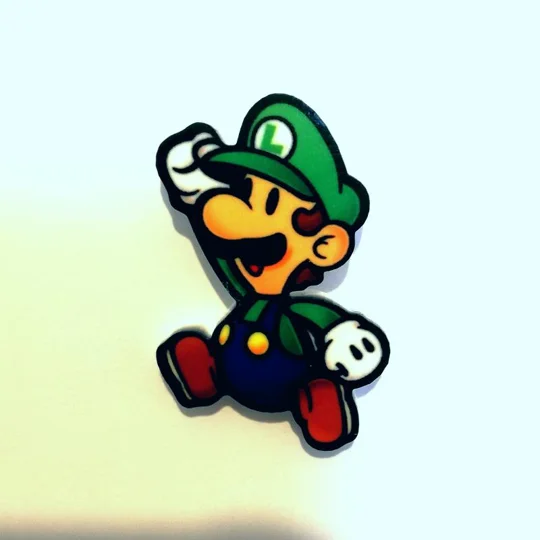 Paper Mario pin badge - Luigi - Super Mario Bros.